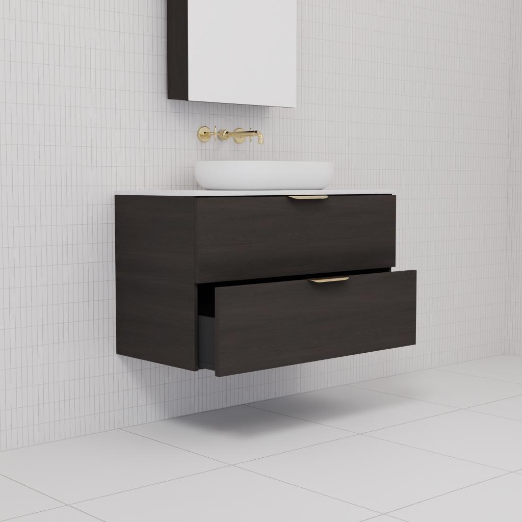 Odesa - 900mm Smoked Onyx Wall Hung Vanity