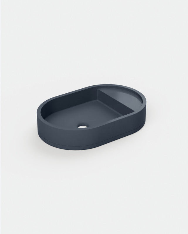 Shelf Oval Concrete Basin - Surface Mount | No Tap Hole | No Overflow