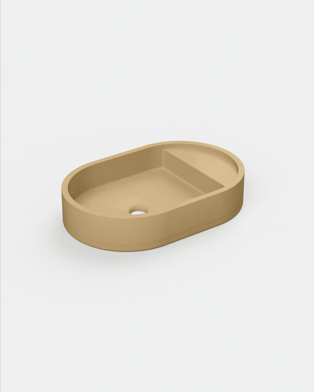 Shelf Oval Concrete Basin - Surface Mount | No Tap Hole | No Overflow