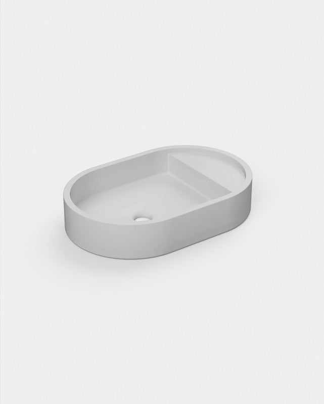 Shelf Oval Concrete Basin - Surface Mount | No Tap Hole | No Overflow