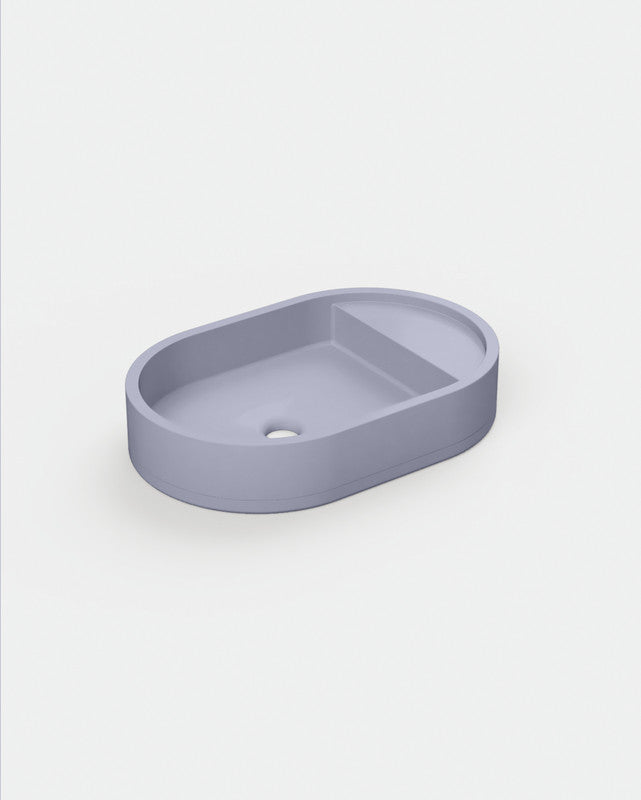 Shelf Oval Concrete Basin - Surface Mount | No Tap Hole | No Overflow