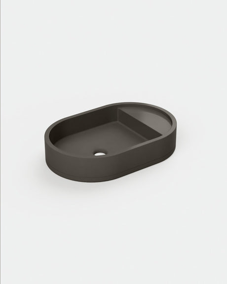 Shelf Oval Concrete Basin - Surface Mount | No Tap Hole | No Overflow
