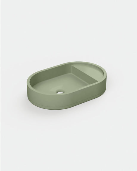 Shelf Oval Concrete Basin - Surface Mount | No Tap Hole | No Overflow
