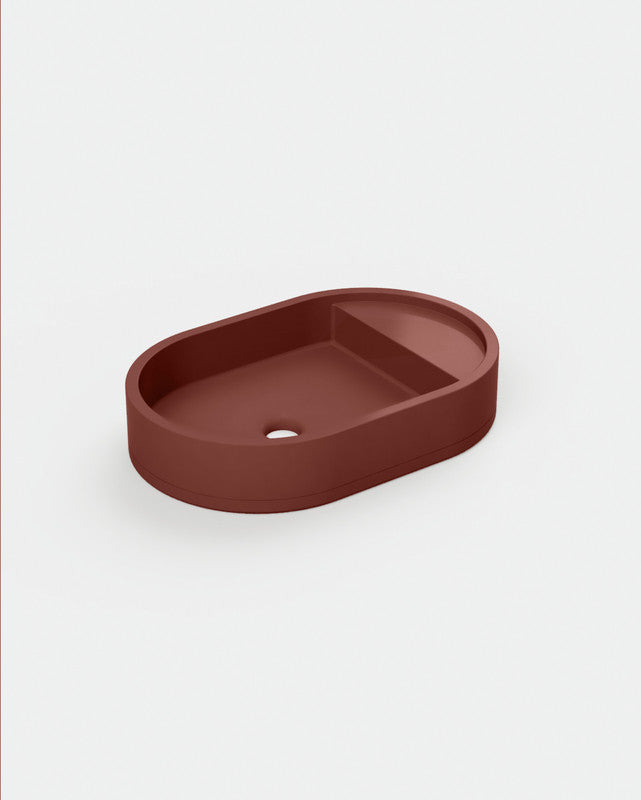 Shelf Oval Concrete Basin - Surface Mount | No Tap Hole | No Overflow