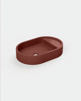 Shelf Oval Concrete Basin - Surface Mount | No Tap Hole | No Overflow
