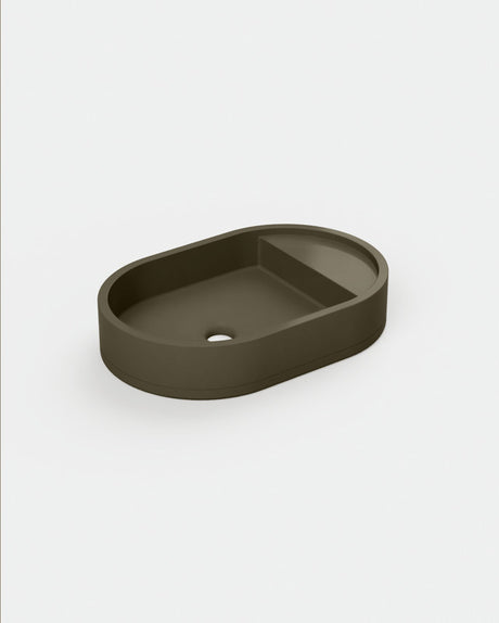 Shelf Oval Concrete Basin - Surface Mount | No Tap Hole | No Overflow
