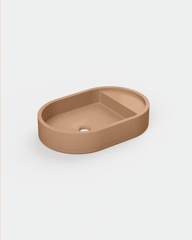 Shelf Oval Concrete Basin - Surface Mount | No Tap Hole | No Overflow