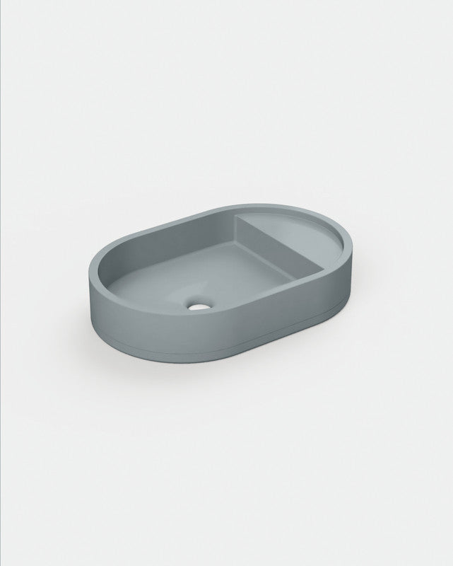 Shelf Oval Concrete Basin - Surface Mount | No Tap Hole | No Overflow