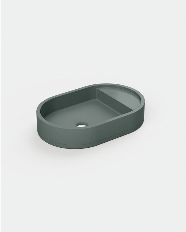 Shelf Oval Concrete Basin - Surface Mount | No Tap Hole | No Overflow