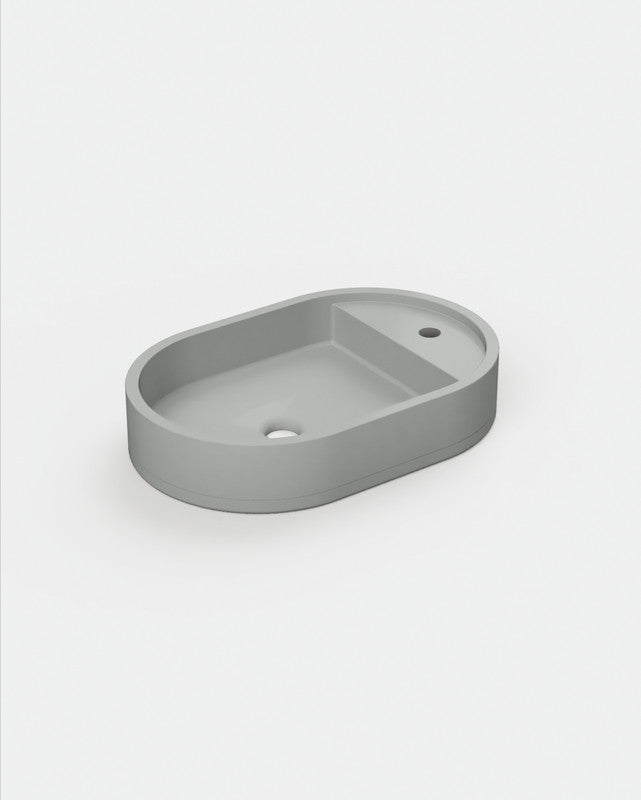Shelf Oval Concrete Basin - Wall Mount | Tap Hole | No Overflow