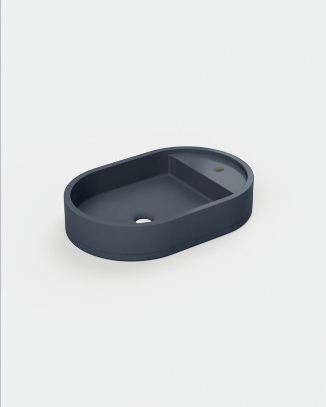 Shelf Oval Concrete Basin - Wall Mount | Tap Hole | No Overflow