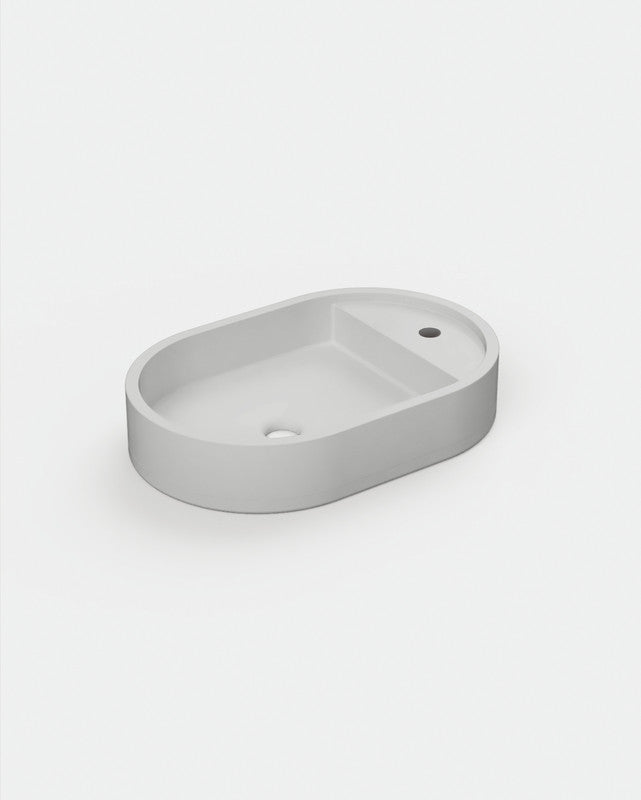 Shelf Oval Concrete Basin - Wall Mount | Tap Hole | No Overflow
