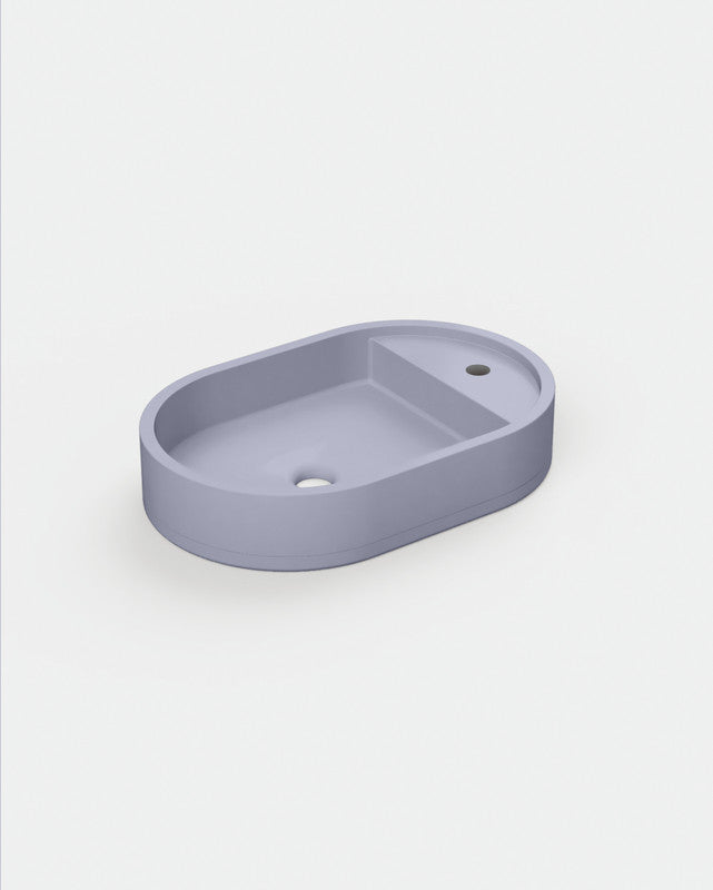 Shelf Oval Concrete Basin - Wall Mount | Tap Hole | No Overflow