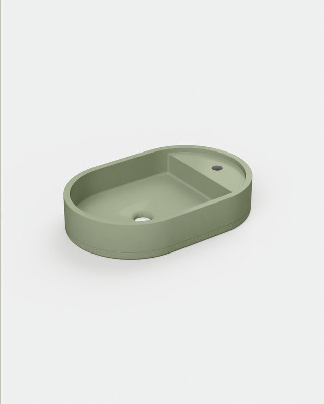 Shelf Oval Concrete Basin - Wall Mount | Tap Hole | No Overflow