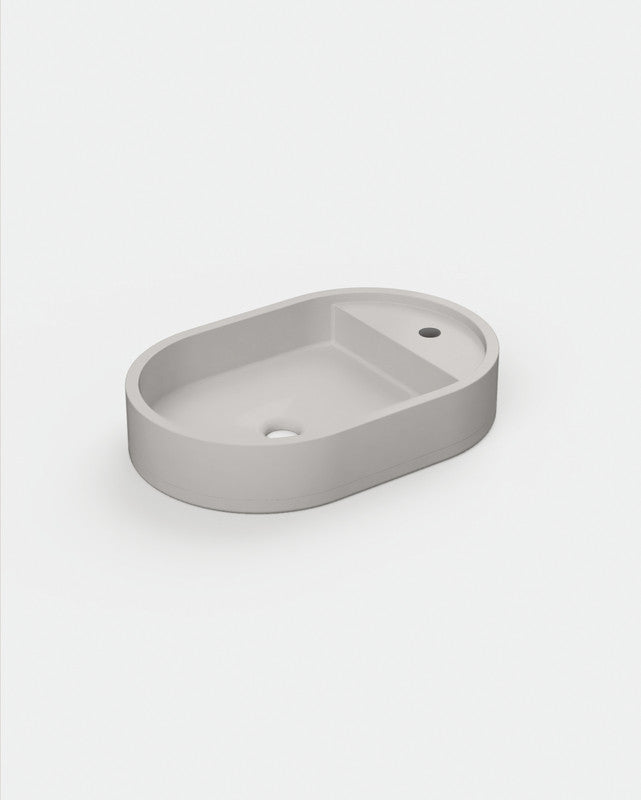 Shelf Oval Concrete Basin - Wall Mount | Tap Hole | No Overflow