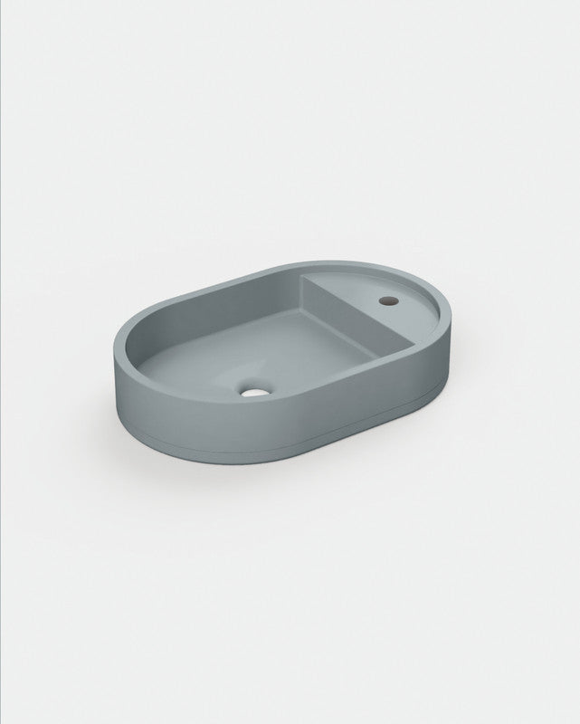 Shelf Oval Concrete Basin - Wall Mount | Tap Hole | No Overflow