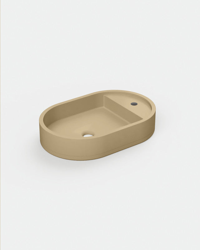Shelf Oval Concrete Basin - Wall Mount | Tap Hole | No Overflow