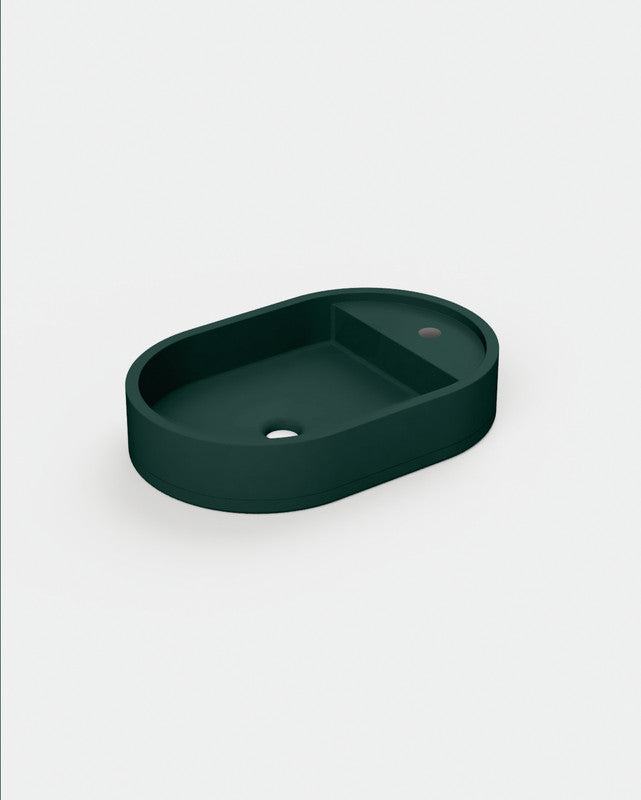 Shelf Oval Concrete Basin - Wall Mount | Tap Hole | No Overflow