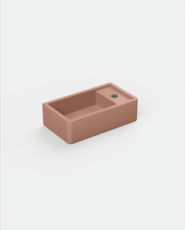 Shelf 02 Concrete Basin - Surface Mount | Tap Hole | No Overflow