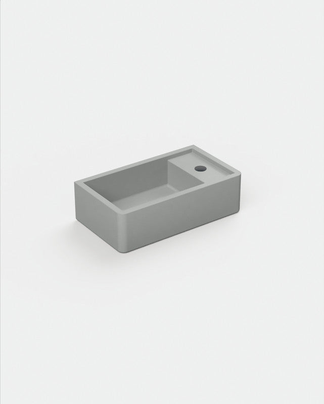 Shelf 02 Concrete Basin - Surface Mount | Tap Hole | No Overflow