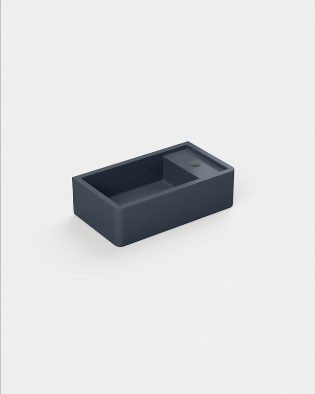Shelf 02 Concrete Basin - Surface Mount | Tap Hole | No Overflow