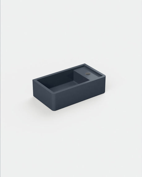 Shelf 02 Concrete Basin - Surface Mount | Tap Hole | No Overflow