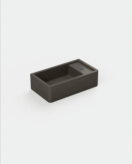 Shelf 02 Concrete Basin - Surface Mount | Tap Hole | No Overflow