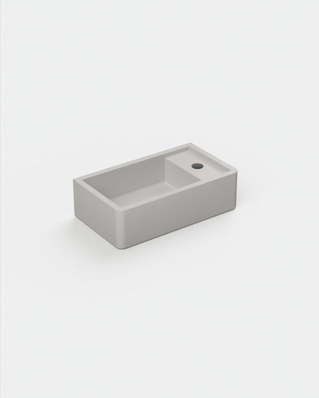 Shelf 02 Concrete Basin - Surface Mount | Tap Hole | No Overflow