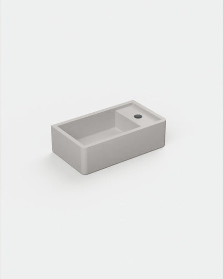 Shelf 02 Concrete Basin - Surface Mount | Tap Hole | No Overflow