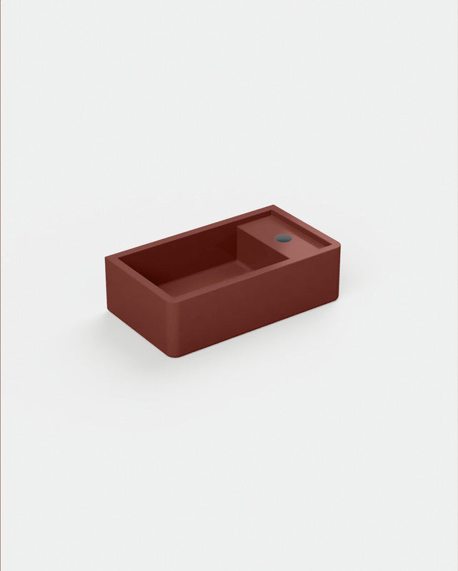 Shelf 02 Concrete Basin - Surface Mount | Tap Hole | No Overflow