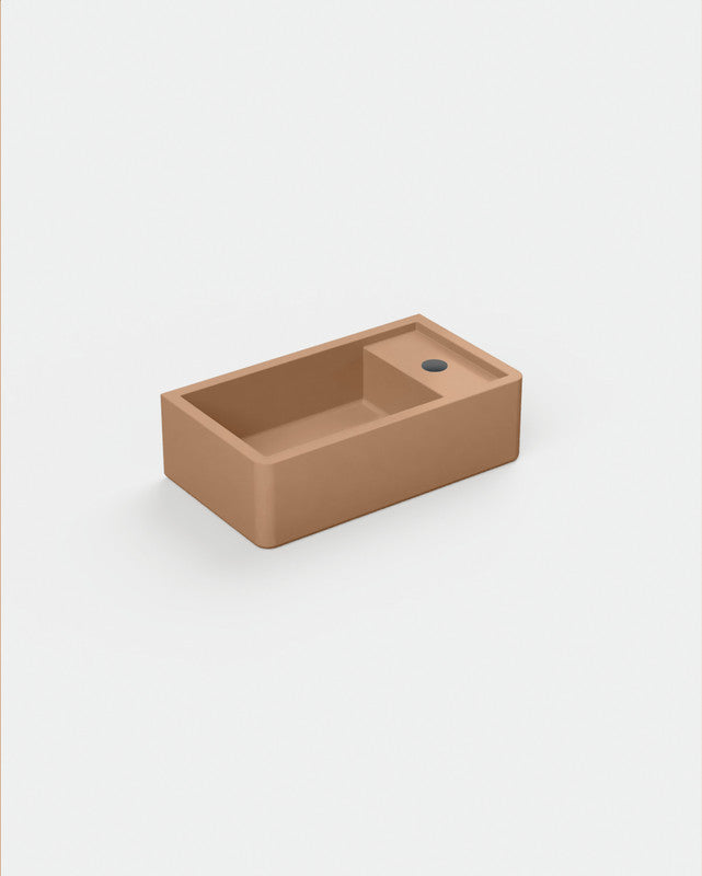 Shelf 02 Concrete Basin - Surface Mount | Tap Hole | No Overflow