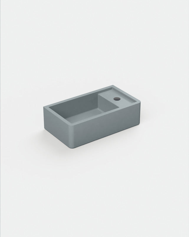Shelf 02 Concrete Basin - Surface Mount | Tap Hole | No Overflow