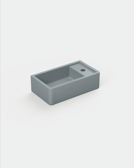 Shelf 02 Concrete Basin - Surface Mount | Tap Hole | No Overflow