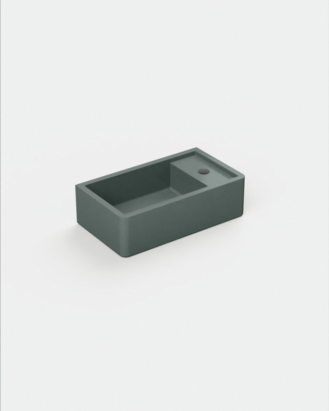 Shelf 02 Concrete Basin - Surface Mount | Tap Hole | No Overflow