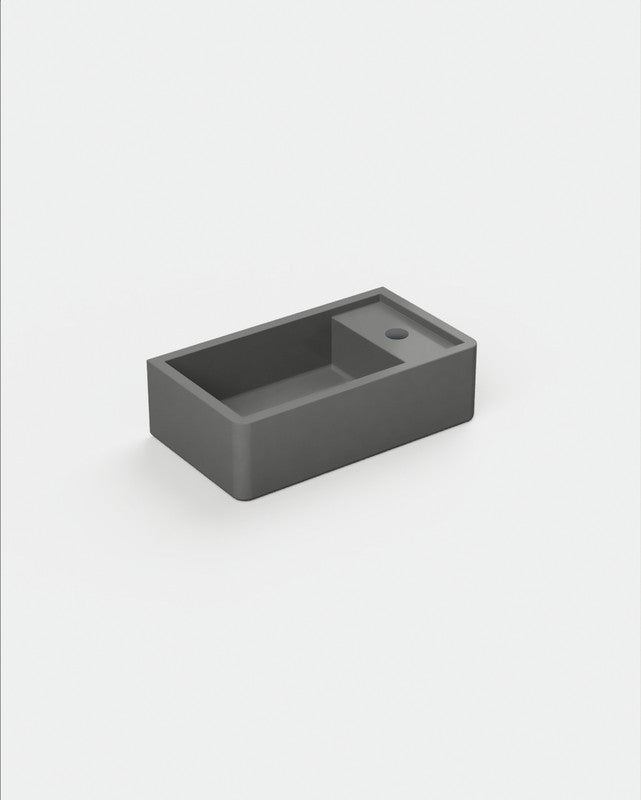 Shelf 02 Concrete Basin - Surface Mount | Tap Hole | No Overflow