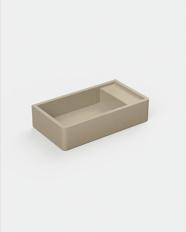 Shelf 02 Concrete Basin - Surface Mount | No Tap Hole | No Overflow