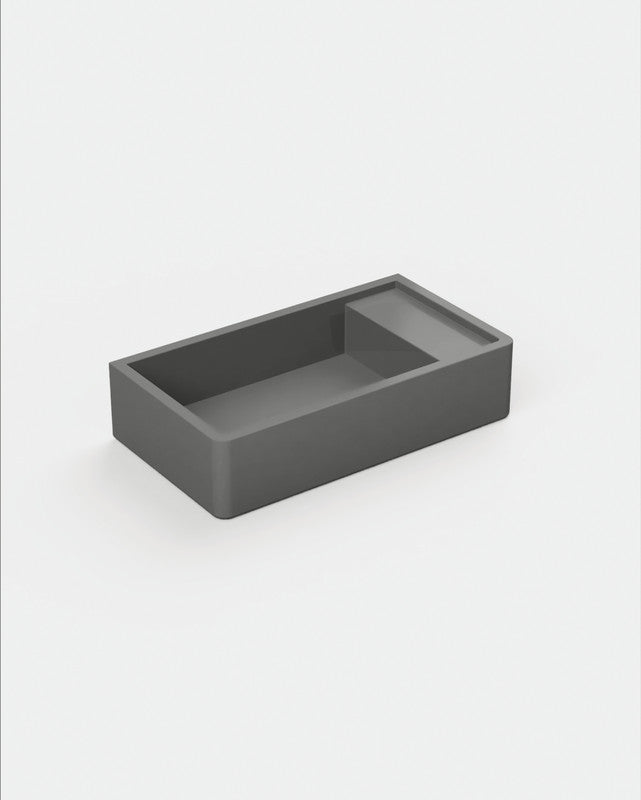 Shelf 02 Concrete Basin - Wall Mount | No Tap Hole | No Overflow