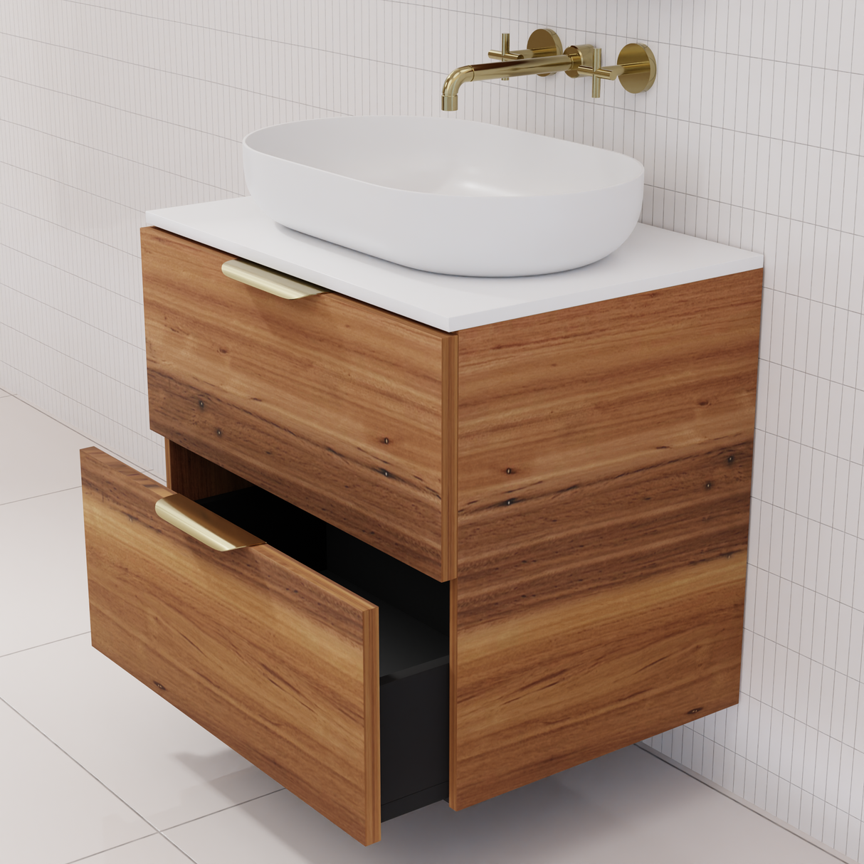 Odesa - 600mm Blackbutt Wall Hung Vanity