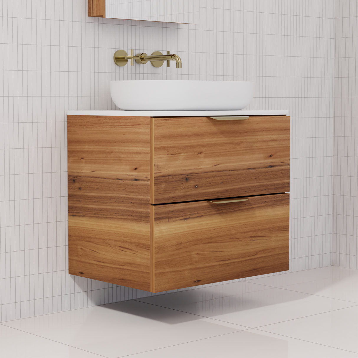 Odesa - 600mm Blackbutt Wall Hung Vanity