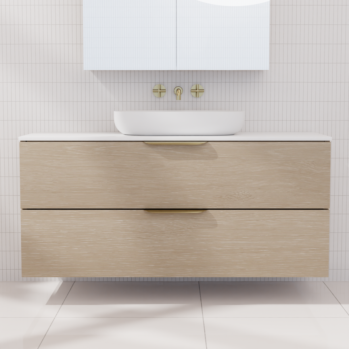 Odesa - 1200mm Coastal Oak Wall Hung Vanity