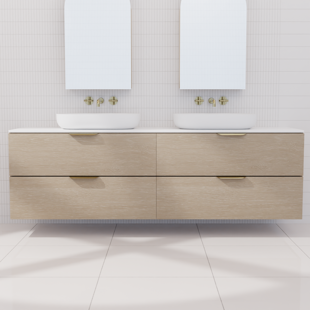 Odesa - 1800mm Coastal Oak Wall Hung Vanity