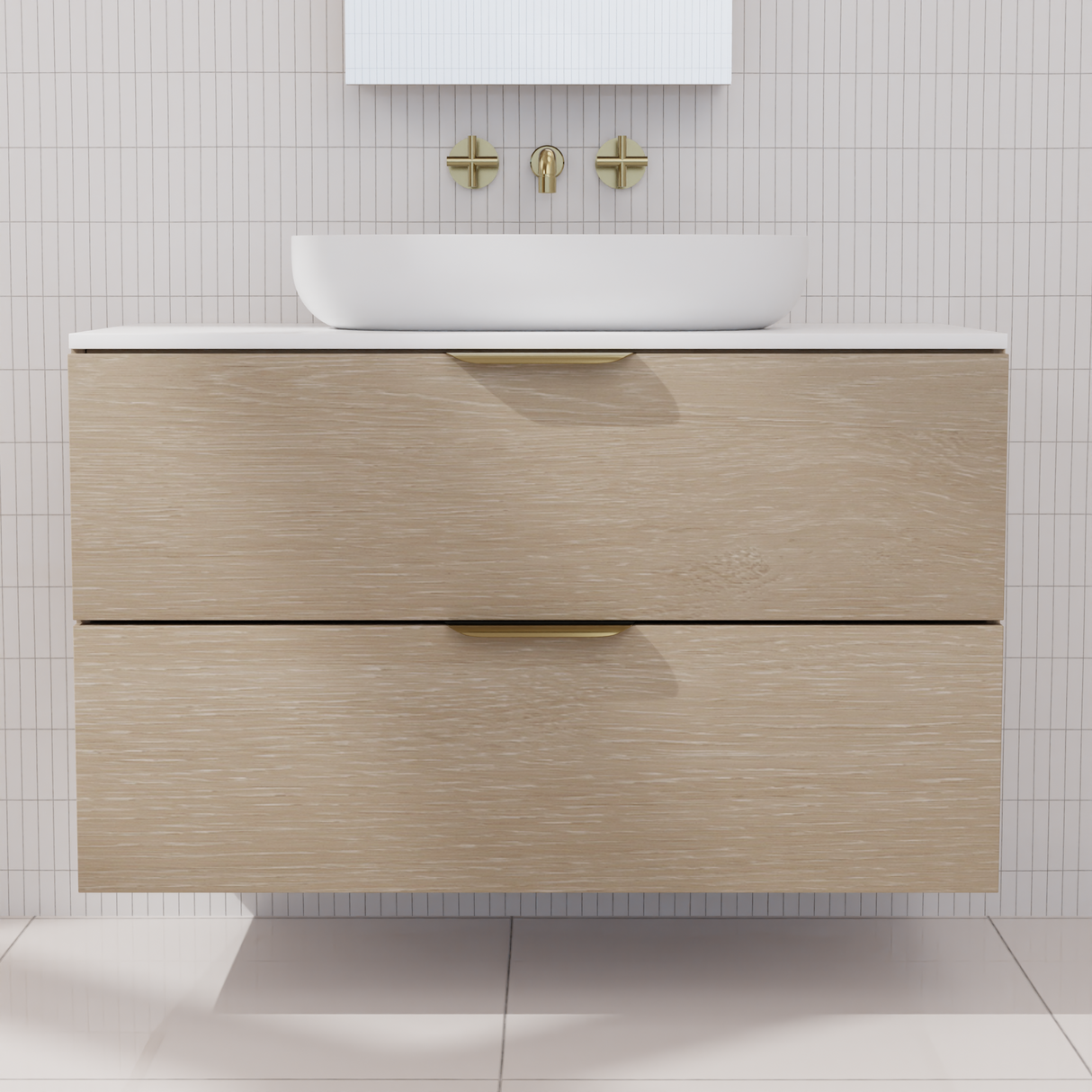 Odesa - 900mm Coastal Oak Wall Hung Vanity