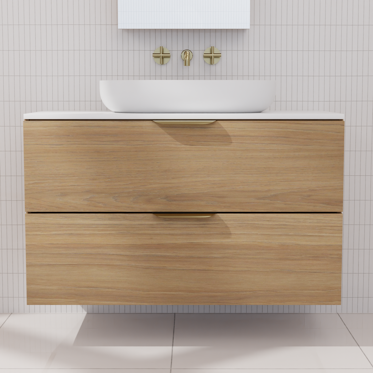 Odesa - 900mm Prime Oak Wall Hung Vanity