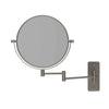 Ablaze - 1 & 5x Magnification Brushed Nickel Wall Mounted Shaving Mirror, 200mm Diameter