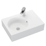 Reba Ceramic Wall Hung Basin Left Hand Bowl