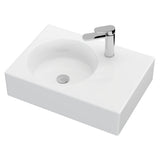 Reba Ceramic Wall Hung Basin Left Hand Bowl