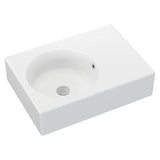 Reba Ceramic Wall Hung Basin Left Hand Bowl