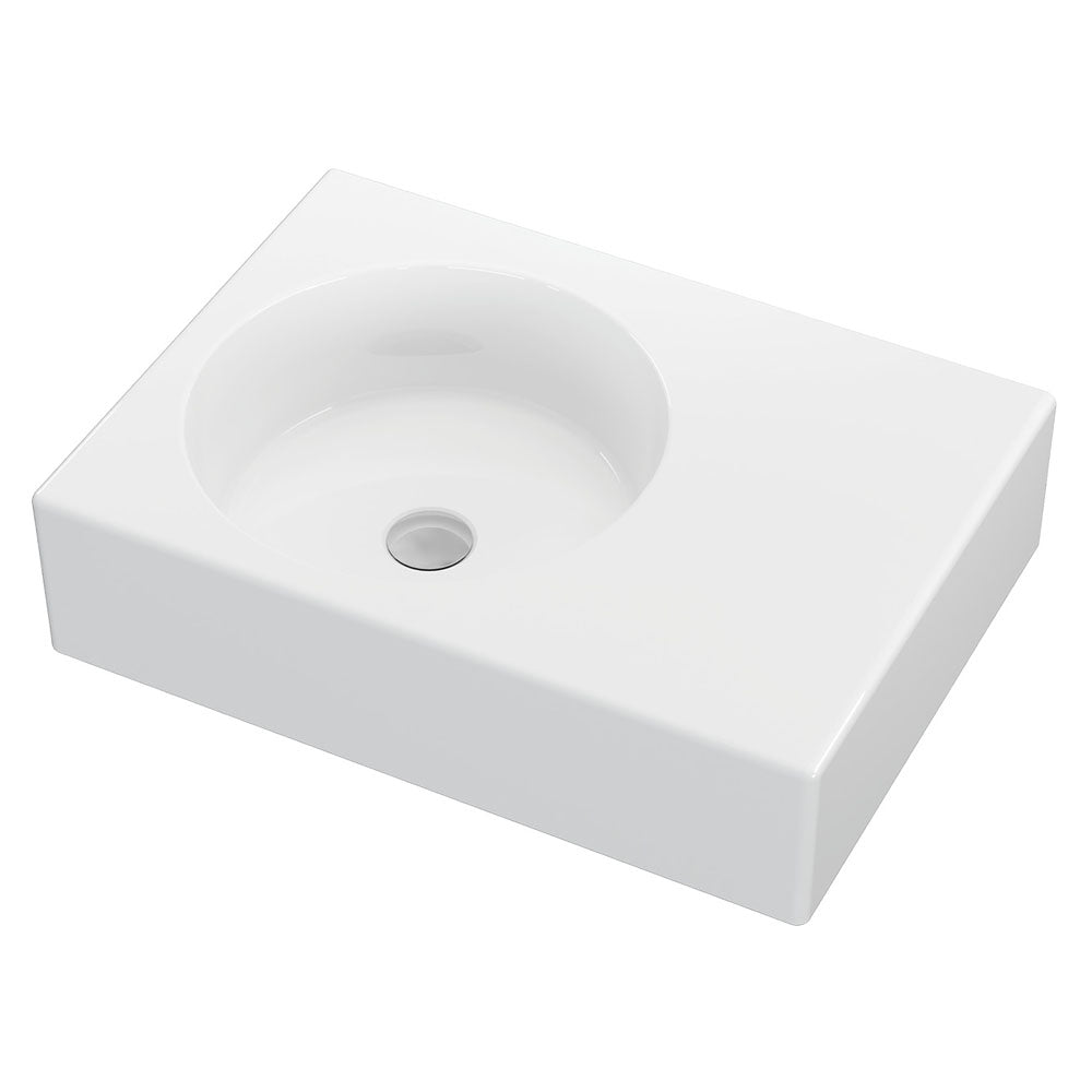 Reba Ceramic Wall Hung Basin Left Hand Bowl