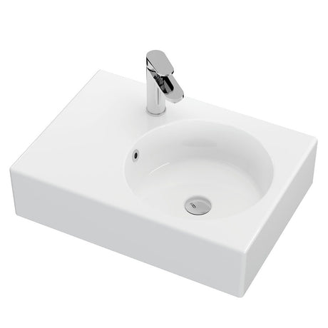Reba Ceramic Wall Hung Basin Right Hand Bowl