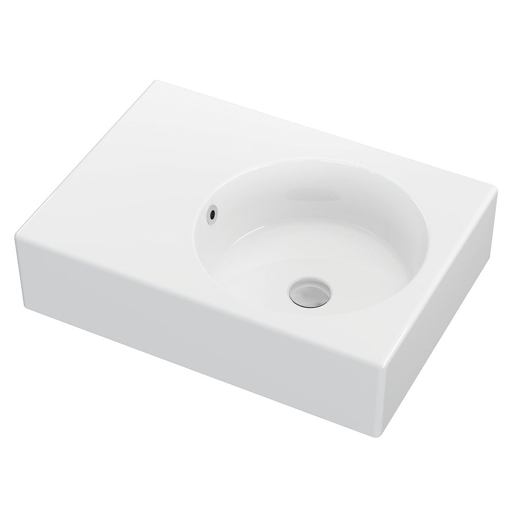 Reba Ceramic Wall Hung Basin Right Hand Bowl